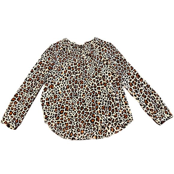 TALBOTS Cheetah Print Blouse, Large, Long Sleeve, Lightweight, Top, Animal - Picture 1 of 9